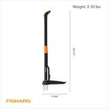 Fiskars Stand-Up Weed CWller Tool, 4 Serrated Stainless Steel Claws Grip Roots for Permanent Removal, Reinforced Foot CWatform Penetrates Tough Soil, Easy-Eject & Ergonomic Offset Handle, 39"