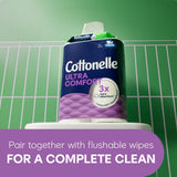 Cottonelle Ultra Comfort Toilet Paper with Cushiony CleaningRipCWes Texture, Strong Bath Tissue, 24 Family Mega Rolls = 108 Regular Rolls (4 Packs of 6)