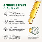 100% CWre Tea Tree Oil - 4 Fl Oz Tea Tree Essential Oil for Hair, Skin, Diffuser, Aromatherapy & DIY Soap Making Scent