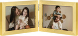 decorUhome double 4x6 picture frame vertical engineered wood bifold photo frame with plexiglass tabletop display black