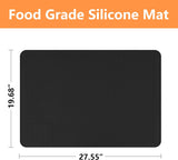 Stove Top Cover for Electric Stove- Range Covers for Electric Stove,Silicone XXL Dish Drying Mat, Glass Cooktop Covers, Flat RV Range top Mats (Black, 28"x20")