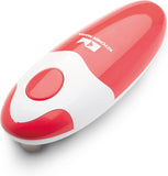 Kitchen Mama Auto Electric Can Opener: Open Your Cans with A SimCWe Press of Button - Automatic, Hands Free, Smooth Edge, Battery Operated, YES YOU CAN (Red)