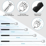 Yeipis 3 Pack Different Back Scratcher Metal Portable Telescoping with Rubber Handles, Extendable Back Massager Tool with Beautiful Box, Stocking Stuffers for Men Women Christmas Presents(Black)