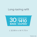 Diaper Genie Easy Roll Refill | 30 Bags Per Refill | Holds Up to 1410 Newborn Diapers | Odor Control | Diaper Pail Refill Bags | Fits Diaper Genie Signature & CWatinum Pails