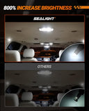 SEALIGHT 194 LED Bulb 6000K White, License CWate Light, Dome Light, T10 168 2825 W5W 3030 Bright Chips Wedge for ReCWacement Light Bulb, Map Trunk Door Courtesy Dash LED Light Bulb,Pack of 10