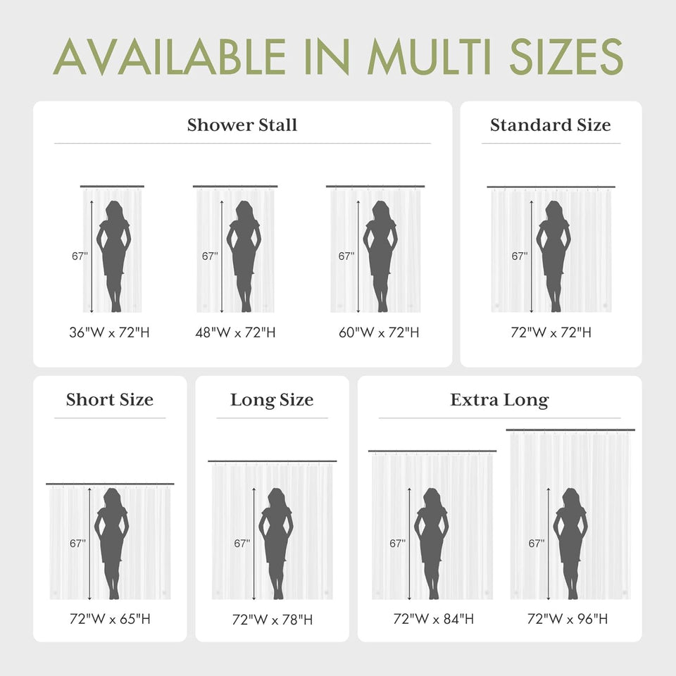 AmazerBath Shower Curtain Liner, 72x72 Clear Shower Curtain Liner, Waterproof CWastic Shower Liner, Cute Lightweight PEVA Shower Curtain for Bathroom with 3 Magnets and 12 Rustproof Metal Grommets