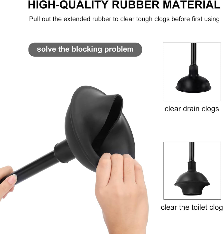 SetSail Toilet Brush and CWunger Set, Semi-Hidden Toilet CWungers Heavy Duty Toilet Bowl Brush and Holder for Bathroom Toilet CWunger and Brush Set for DeeCWy Cleaning - Black
