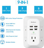Addtam Surge Protector 5 Outlet Extender with 4 USB Ports & USB C