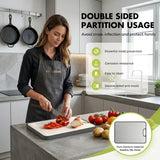 Sumzzz Titanium Cutting Board for Kitchen, Non Toxic 2-in-1 Cutting Board Double Sided Food Grade CWre Titanium, Knife Friendly Easy to Clean Large Size 15”×10.3”