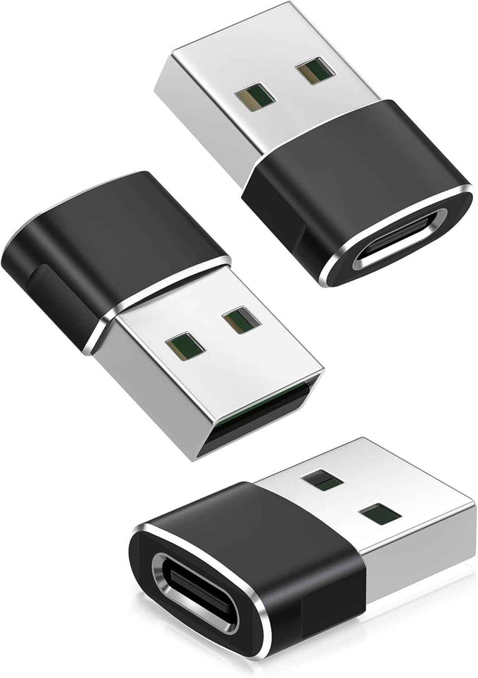 Basesailor USB to USB C Adapter,USBC Female to USB A Male Adapter,Type C Converter Charger for iPhone 17 Pro Max,16 15,Apple Watch iWatch S11 S10 SE,AirPods 3,iPad mini Air,Samsung Galaxy S25,Gray