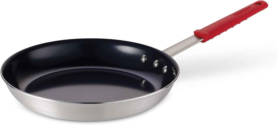 Tramontina Professional 10-Inch Non Stick Frying Pan, Heavy-Gauge Aluminum Skillet with Reinforced Nonstick Coating, Red Handle, Dishwasher and Oven Safe