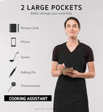 Syntus 2 Pack Adjustable Bib Apron Waterdrop Resistant with 2 Pockets Cooking Kitchen Aprons for Women Men Chef
