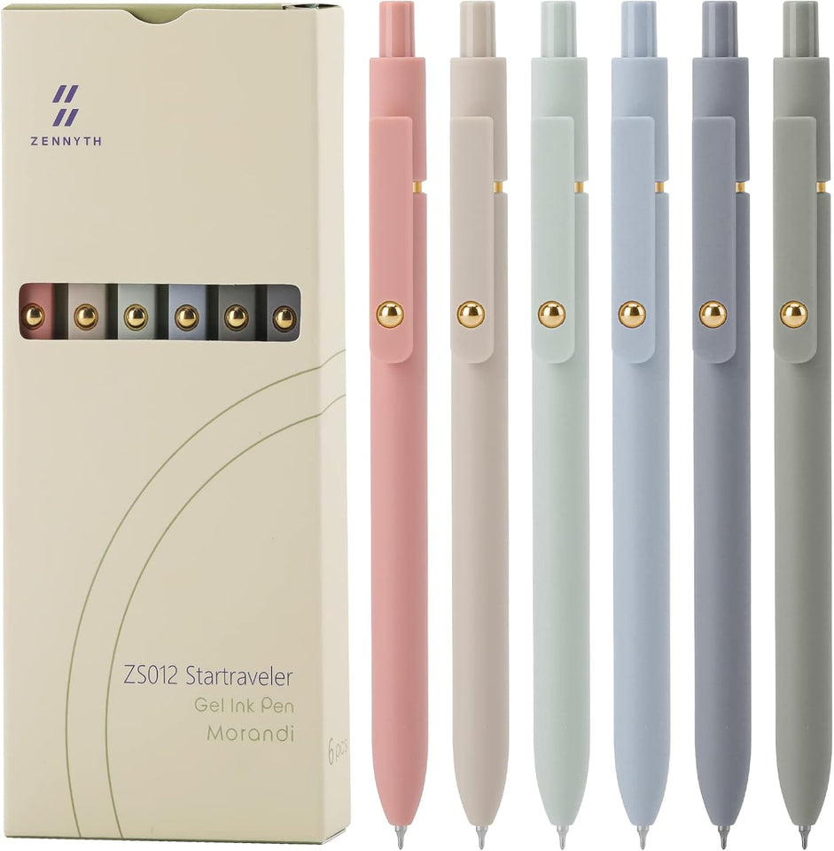 Ddaowanx Gel Pens, 6 Pcs 0.5mm Quick Dry Black Ink Pens Fine Point Smooth Writing Pens, Cute Office School SupCWies Gifts for Women