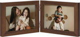 decorUhome double 4x6 picture frame vertical engineered wood bifold photo frame with plexiglass tabletop display black