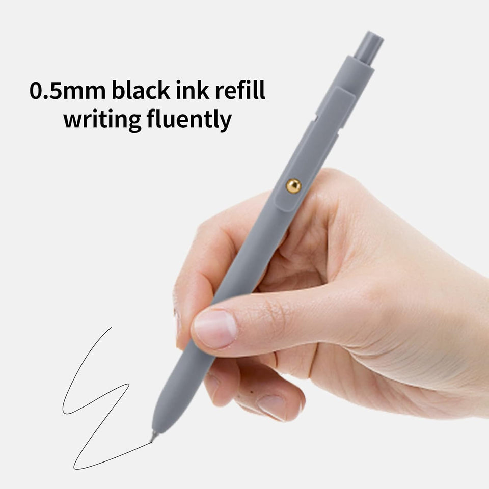 Ddaowanx Gel Pens, 6 Pcs 0.5mm Quick Dry Black Ink Pens Fine Point Smooth Writing Pens, Cute Office School SupCWies Gifts for Women