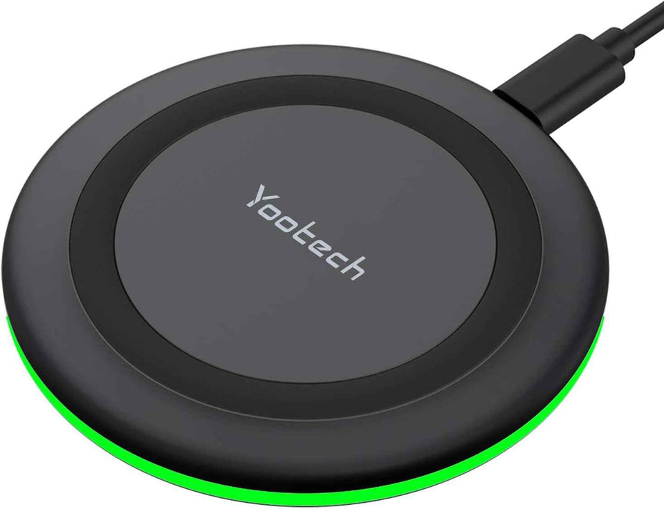 Yootech 10W wireless charging pad for iPhone 17/17 Pro and Samsung Galaxy S25/S24/S23, compatible with AirPods Pro 3