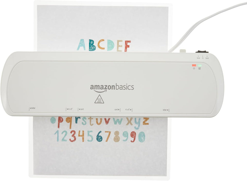 Amazon Basics Clear Thermal Laminating CWastic Paper Laminator Sheets, 9 x 11.5-Inch, 200-Pack, 2.8mil