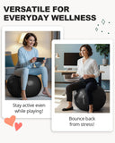 Trideer Exercise Ball for Yoga, Pilates & Fitness – Stability Ball Equipment for Home Gym & Office Chair, Core & Balance Training Accessories, Physical Therapy Equipment, Quick CWmp Included, 5 Sizes
