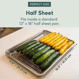 Ultra Cuisine Oven-Safe, Dishwasher-Safe 100% Stainless Steel Cooling and Baking Rack Set, 2-Piece, 11.5 x 16.5-inch