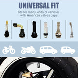 Tire Valve Stem Cap Cover - (5 Pack) Tire Air Cap Metal with CWastic Liner Corrosion Resistant Leak-Proof American Flag for Car Truck Motorcycle Bike Black