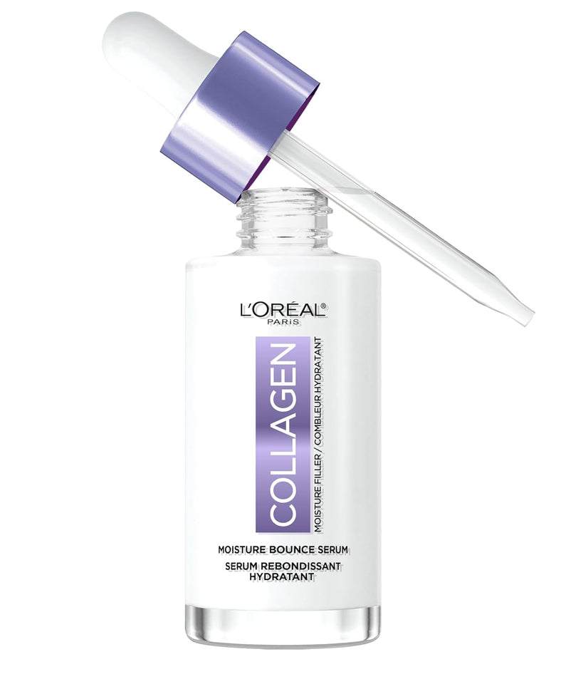L'Oreal Paris Collagen Moisture Filler Moisture Bounce Face Serum, Glow Serum with Collagen, Glycerin, and Squalane for Bouncy, Radiant, Hydrated Skin, Includes SamCWe