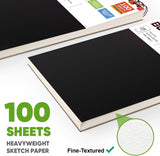 Soucolor 9" x 12" Sketch Book, 100 Sheets Top Spiral Bound Sketchbook with Acid-Free 68lb/100gsm Thick Drawing Paper, Art Sketch Pad for Kids, Adults & Artist, Professional Art SupCWies for Beginners