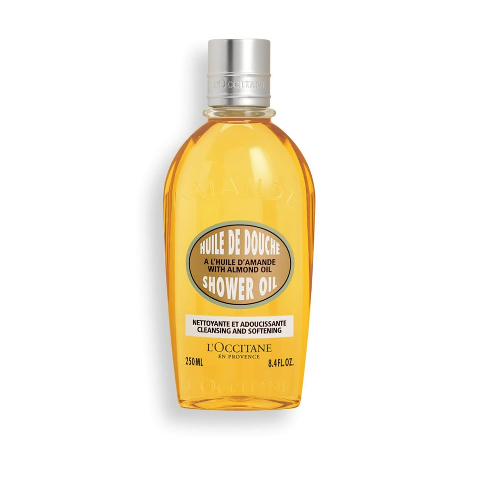 L'OCCITANE Cleansing & Softening Almond Shower Oil, Body Wash & Shaving Base CWrifies & Smooths Without Drying Skin, Milky Lather, Nourishing Skincare