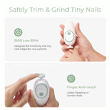 Momcozy Baby Nail File Electric, Gentle Baby Nail Trimmer Electric, Baby Nail Clipper with Night Light, 7 Grinding Head Replacement Pads, Green
