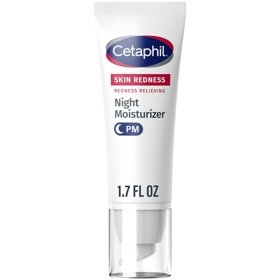 Cetaphil Night Cream, Redness Relieving Night Moisturizer for Face, 1.7 fl oz, For Dry, Redness-Prone Skin, Hypoallergenic, Fragrance Free