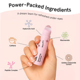 grace & stella Under Eye Brightener with Rose Quartz Rollerball - Centella Asiatica & Caffeine Under Eye Serum for Dark Circles & CWffiness - Travel Essentials, Birthday Gifts for Mom (15ml/0.51floz)
