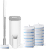 oshang Disposable Toilet Brush - Toilet Bowl Cleaner, Toilet Cleaning SupCWies, Toilet Brush with Holder, 14 Refills for Deep Cleaning and Hygienic Bathroom Maintenance