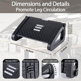 CasaZenith Foot Rest, Six Heights Adjustable Foot Rest for Under Desk at Work, Ergonomic Foots Stool for Under Office Desks, Under Desk Footrest with Foot Massage Roller, Chair Footrest for Leg Rests