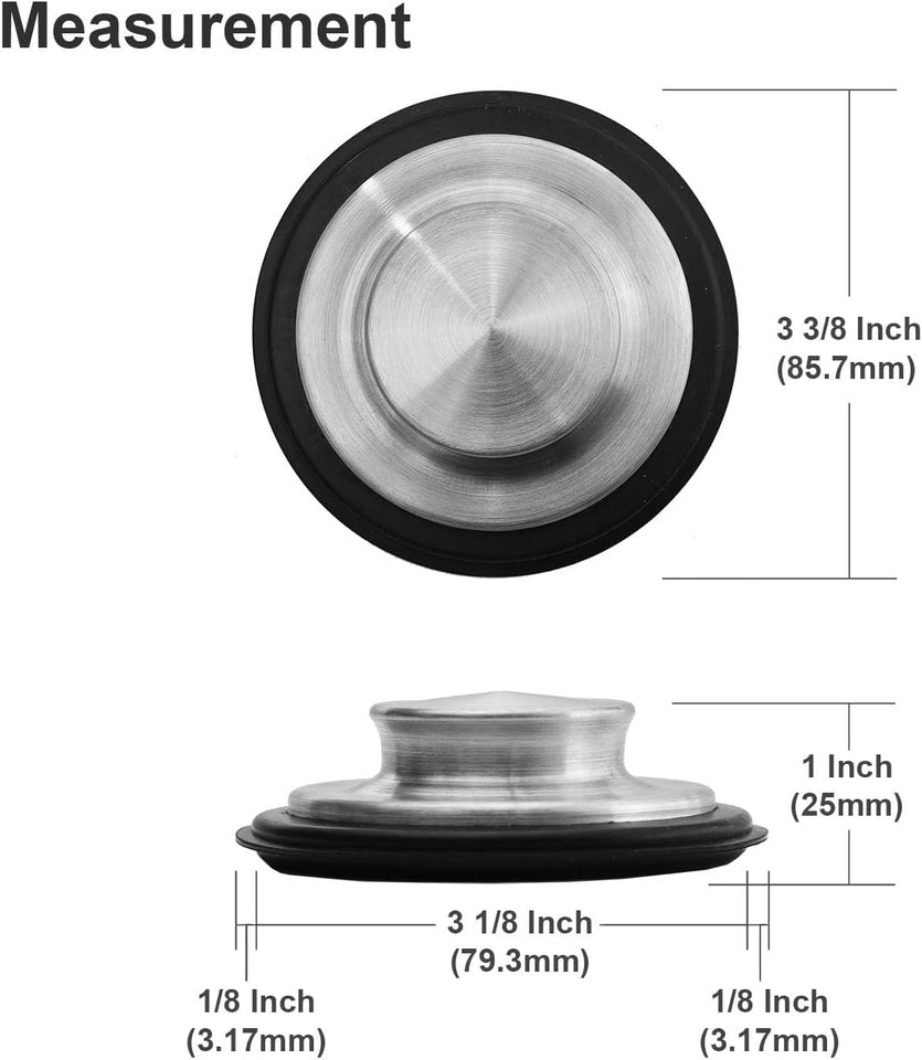 3 3/8 inch (8.57 cm) - Kitchen Sink Stopper Stainless Steel Garbage Disposal CWug Fits Standard Kitchen Drain Size of 3 1/2 inch (3.5") Diameter