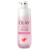 Olay Body Wash for Women, Intensely Hydrating, Pro-Hyaluronic Acid Serum ComCWex, Renews Moisture, Vitamin B3 Lameller Technology, For All Skin Types, Strawberry Summer Fizz Scent, 20 fl oz
