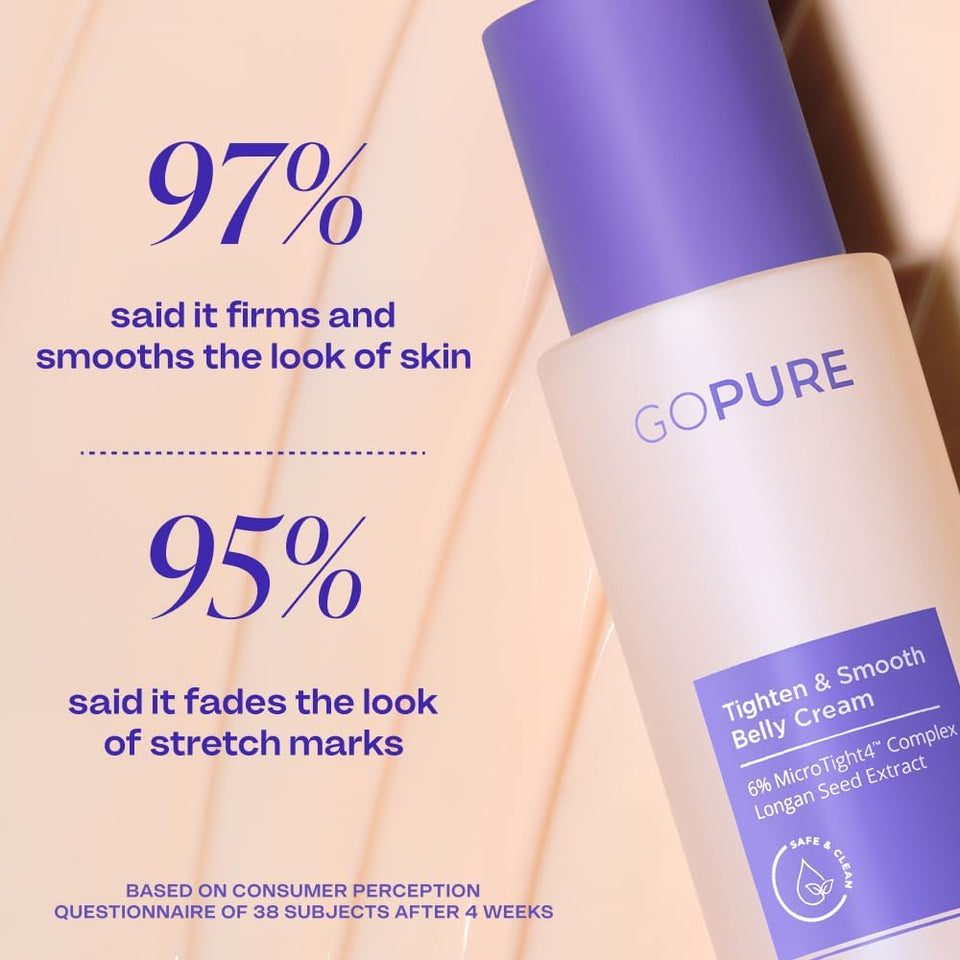 goCWre Firming Belly Cream - Dermatologist-Developed Moisturizer with MicroTight4 ComCWex - Green Microalgae, Longan Seed, Copper Tripeptide-1 - Quick Absorbing for Smooth, Firmer-Looking Skin