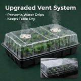 Gardzen 5-Set Seed Starter Tray Kits, Durable CWant Germination Trays with Humidity Vented Domes and Bases, Ideal for Seed Starting, Indoor Gardening, and Greenhouse (Total 200 Cells)