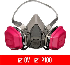 3M P100/OV Odor/Particulate Multi-Purpose Reusable Respirator 65021, NIOSH-APPROVED Organic Vapor Cartridge, Medium