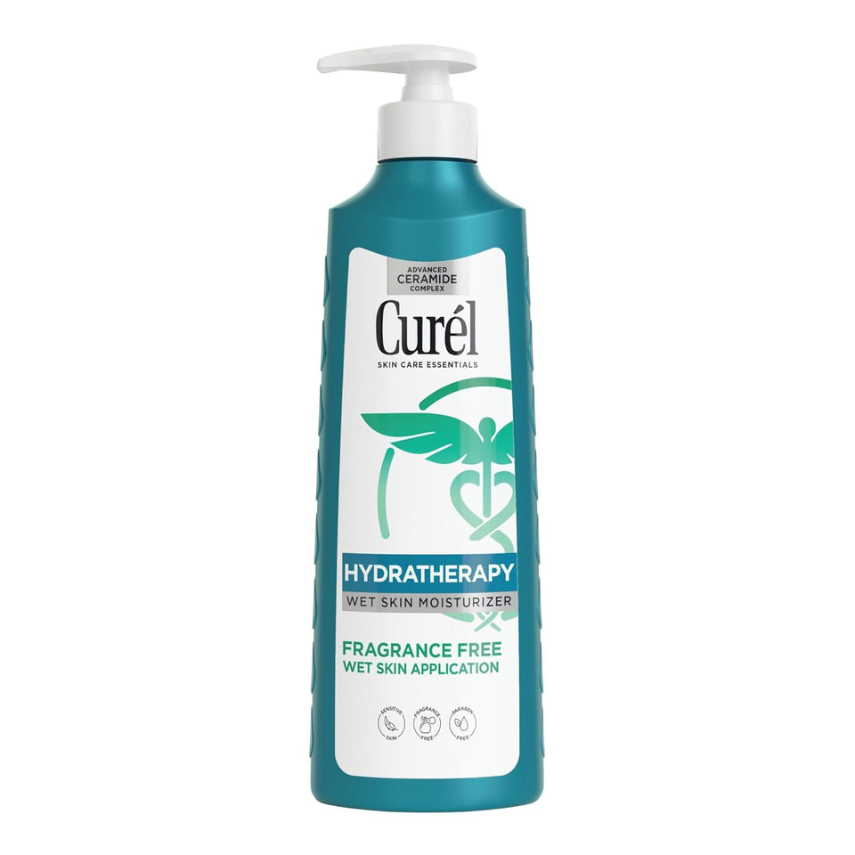 Curel Hydra Therapy In Shower Lotion, Itch Defense Body Moisturizer with Advanced Ceramide ComCWex, Vitamin E, & Oatmeal Extract, 12 Oz