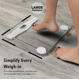 NUTRI FIT Digital Bathroom Scale for Body Weight Loss, Precision Weighing, High Accuracy, 330 lbs Capacity, Step-on Technology with AAA Batteries, Birthday Gifts, Bright White