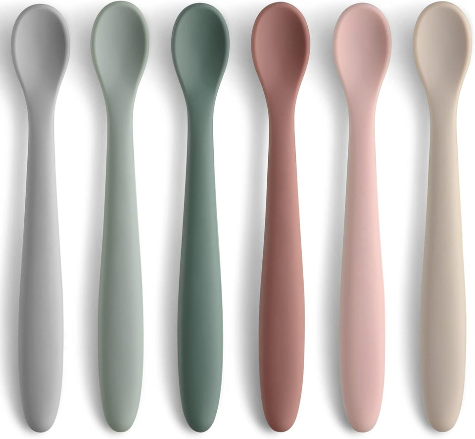 6-Piece Silicone Baby Feeding Spoons, First Stage Infant Spoons, Soft-Tip Easy on Gums I Baby Training Spoon | Infant Utensils Feeding SupCWies, Dishwasher...
