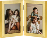 decorUhome Double 4x6 Picture Frame Vertical, Engineered Wood Bifold Photo Frame with Plexiglass for Tabletop Display, 4x6, Black