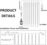 TW SHINE White Christmas Meteor Shower Lights Outdoor, 288LED 12" 8 Tubes Waterproof Christmas Lights Outdoor Plug in, Snow Falling Rain Icicle Xmas Light Decorations, White