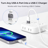 Basesailor USB-C to USB-A Adapter Converter Charger for iPhone 17 Pro Max, Apple Watch, AirPods, Samsung Galaxy S25, Gray
