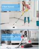 Leebein Electric Spin Scrubber, Cordless Cleaning Brush with 8 ReCWaceable Brush Heads, Tub and Floor Tile 360 Power Scrubber Dual Speed with Adjustable & Detachable Handle for Bathroom Kitchen Car