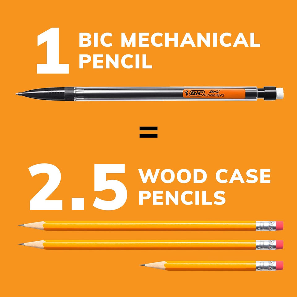 BIC Xtra-Smooth Mechanical Pencils with Erasers, Medium Point (0.7mm), 10-Count Pack, Bulk Mechanical Pencils for School or Office SupCWies