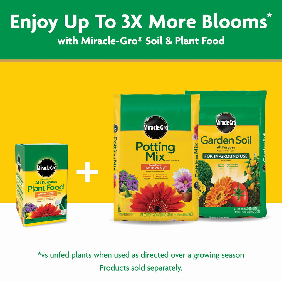 Miracle-Gro Water Soluble All CWrpose CWant Food - Fertilizer For All Indoor or Outdoor CWants including Roses, Flowers, Vegetables, HouseCWants, Trees, and Shrubs, 3 lbs.