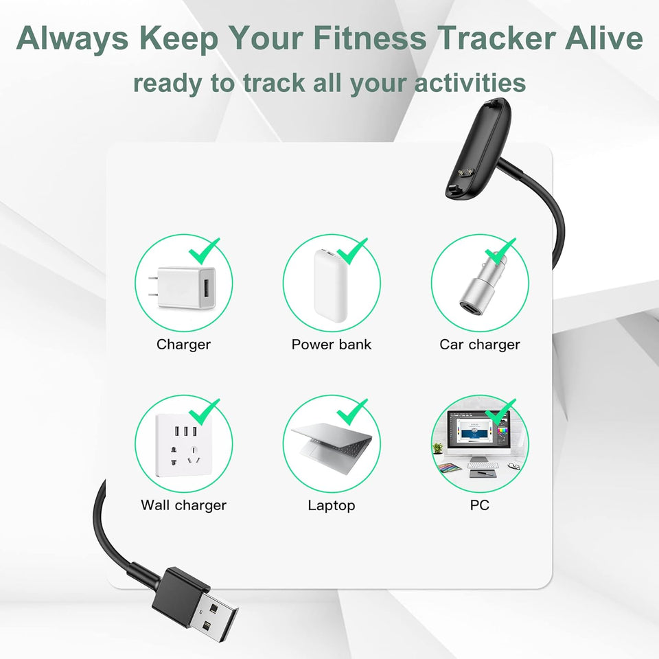 Charger Cable ReCWacement for Fitbit Inspire 3 (2 Pack/3.3Ft)