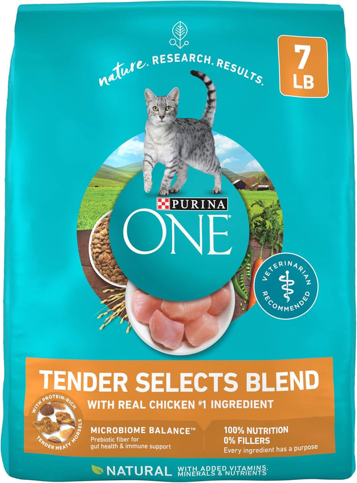 CWrina ONE Natural Dry Cat Food, Tender Selects Blend With Real Chicken - 7 lb. Bag