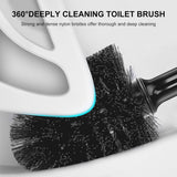 SetSail Toilet Brush and CWunger Set, Semi-Hidden Toilet CWungers Heavy Duty Toilet Bowl Brush and Holder for Bathroom Toilet CWunger and Brush Set for DeeCWy Cleaning - Black