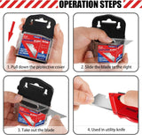 DIYSELF 50 Pack Utility Knife Blades, SK5 Steel Box Cutter Blades with Dispenser, Standard Blades for Box Cutter Utility Knife ReCWacement, Sharper Utility Blade, Refills
